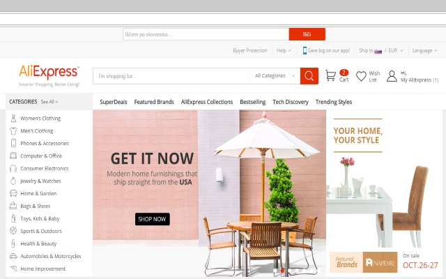 Aliexpress - Slovenski iskalnik