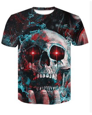 Digital printed round neck short sleeve
