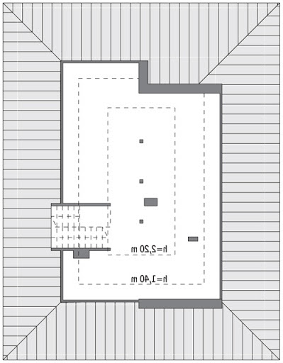 Własny kąt - M170 - Rzut poddasza do indywidualnej adaptacji (37,5 m2 powierzchni użytkowej)