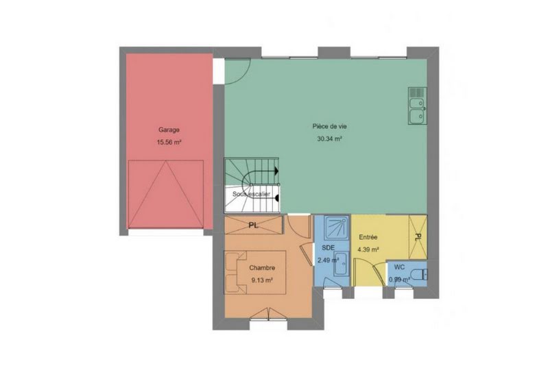  Vente Terrain + Maison - Terrain : 373m² - Maison : 89m² à Oudon (44521) 