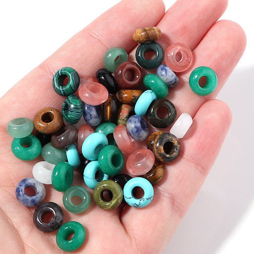 Title 16, 10 PCspack Abacus Beads Shape Big Hole Stone Be...