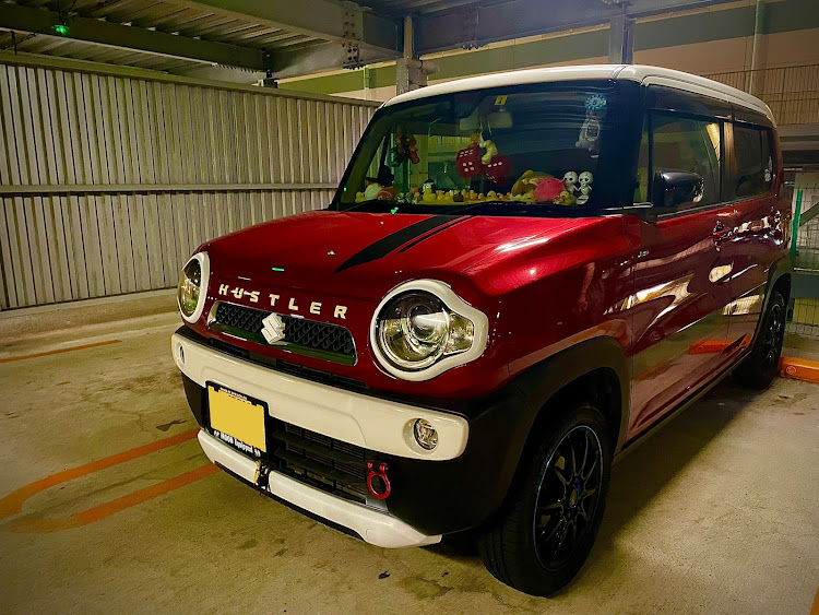 ハスラーのハスラー乗りと繋がりたい・ハスラーJスタイル・車が好きな人と繋がりたい・ハスラー女子・赤白ツートンに関するカスタム事例の投稿画像1枚目