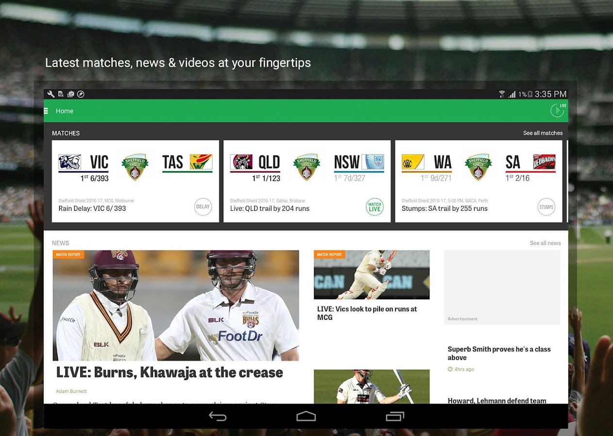 Cricket Australia Live Android Apps on Google Play