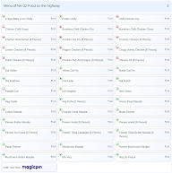 NH 32
Food on the highway menu 2