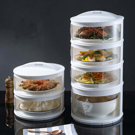 Title 4, Stackable Food Dome Multi-Layer Transparent Ins...