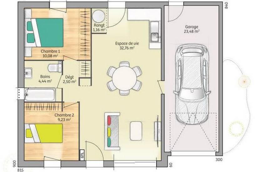  Vente Terrain + Maison - Terrain : 599m² - Maison : 65m² à Rully (60810) 