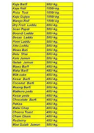 Brijwasi  Sweets & Restaurant menu 2