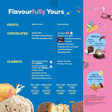 Baskin Robbins menu 