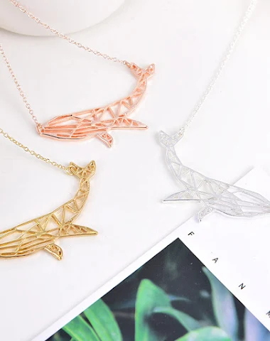 Hollow Dolphin Necklace - 1