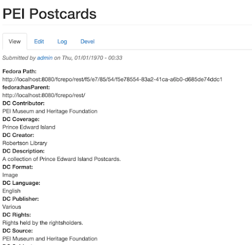 Collection as displayed in Drupal
