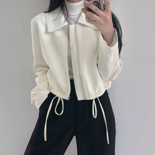 Title 11, Lapel zipper loose casual short leather coat pr...