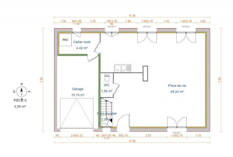  Vente Terrain + Maison - Terrain : 800m² - Maison : 100m² à Chaumont-en-Vexin (60240) 