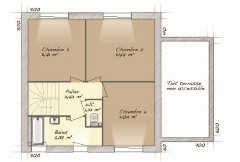  Vente Terrain + Maison - Terrain : 533m² - Maison : 98m² à Saint-Sylvain (14190) 