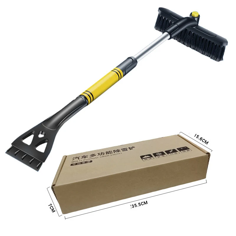 Pelle de véhicule avec brosse et dégivrant, outil multifonctionnel pour enlever neige et glace, déneiger et dégivrer facilement en hiver.