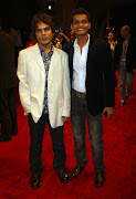 Actors Ankur Vikal (L) and Madhur Mittal (R) attend the 'Slumdog Millionaire' premiere during day seven of The 5th Annual Dubai International Film Festival held at the Madinat Jumeriah Complex on December 17, 2008 in Dubai, United Arab Emirates.