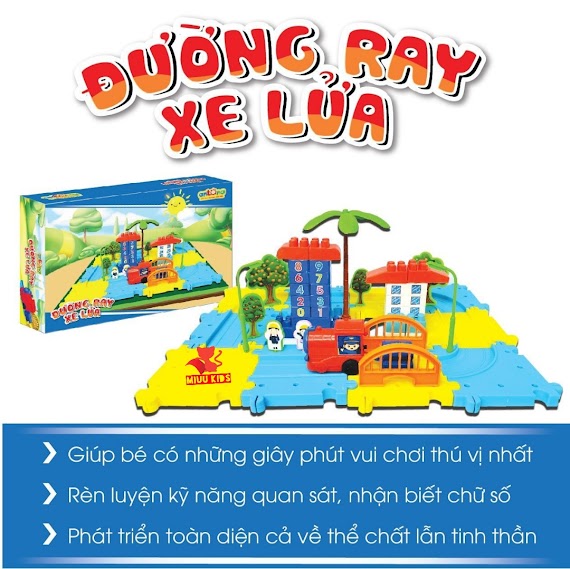 Đồ Chơi Lắp Ráp Đường Ray 45 Chi Tiết Kèm Xe Lửa Chạy Pin Bằng Nhựa Cao Cấp