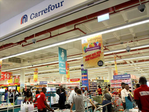 Shoppers at Carrefour Hypermarket in Karen