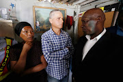 Brionay Julies' distraught parents, Gail  and John Julies, talk to Police Minister Bheki Cele in their home in Bokmakierie. 