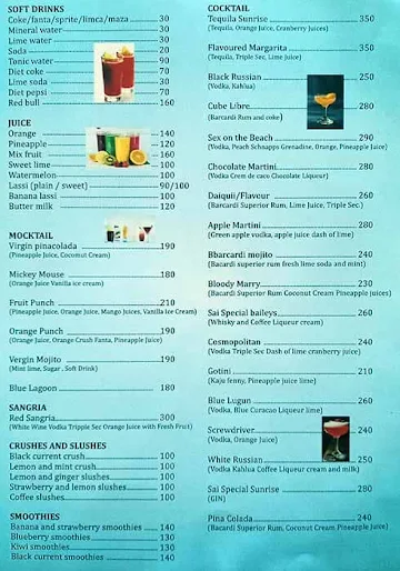 Sai Restaurant menu 