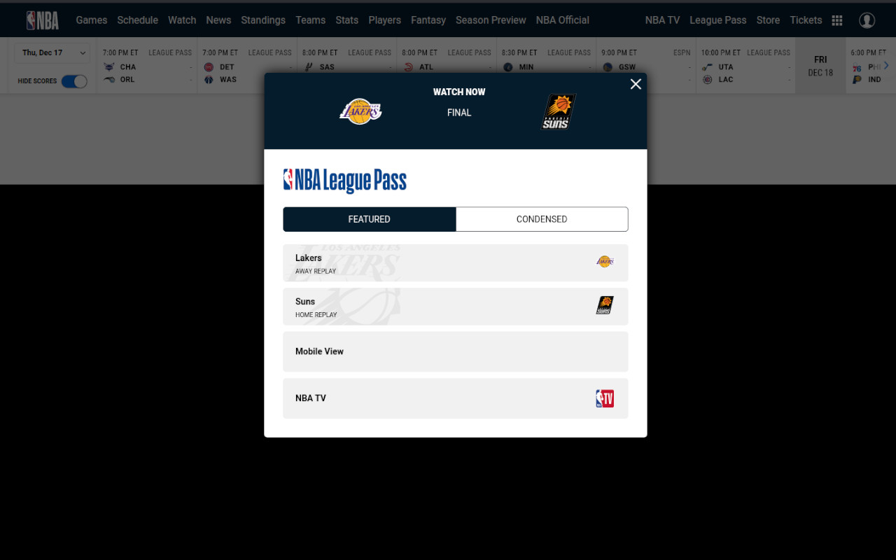 NBA League Pass Spoiler Blocker Preview image 1