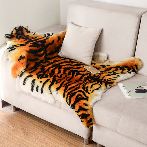 Title 3, Mahogany Sofa Cushion Fashion Sheepskin Simulat...