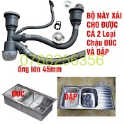 Bộ Xi Phông Ống Xả Bồn Chậu Rửa Chén Bát 2 Hố 11Cm(110Mm) Bầu Inox Chống Mùi Hôi - Độ Bền Cao, Lựa Chọn Đơn, Đôi, Đúc Dập