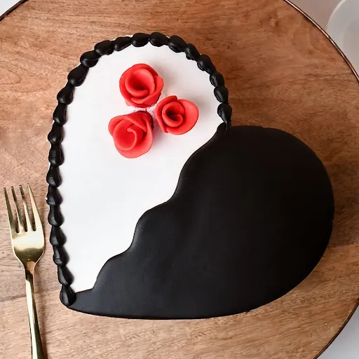 Heart Shape Choco Vanilla Cake