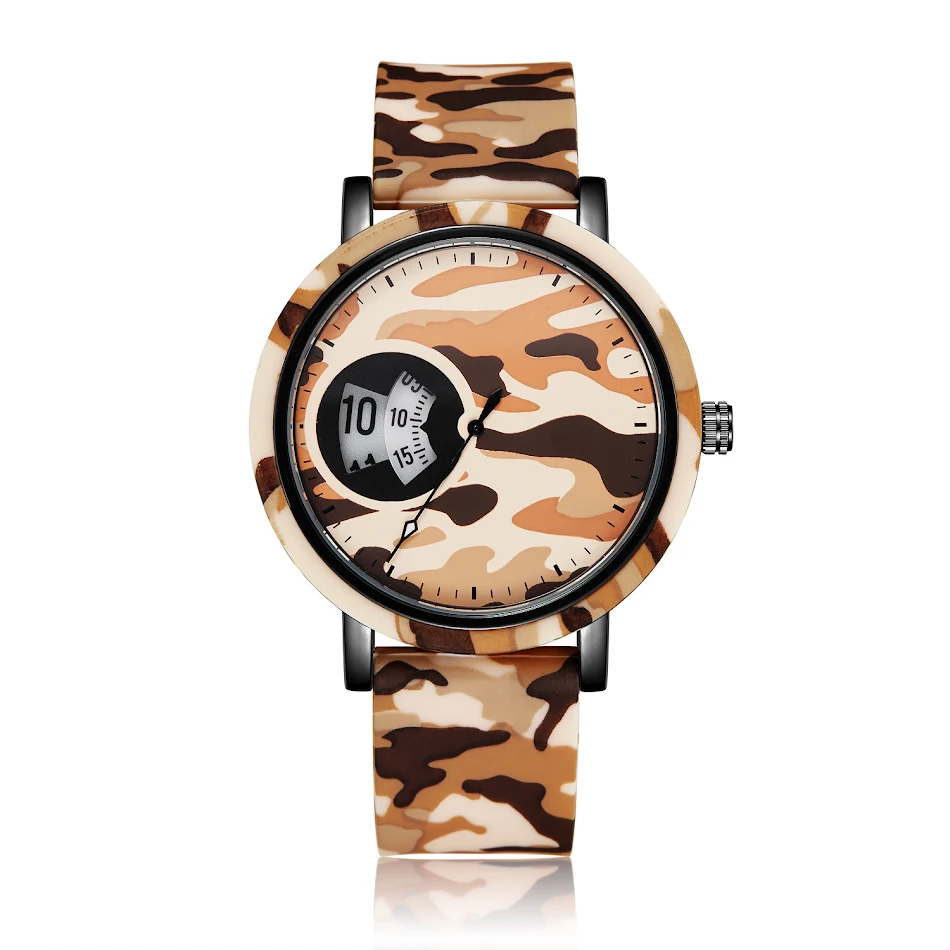 Montre Camouflage Sport Étudiant Double Affichage Bracelet Silicone Mode Idéale pour le Sport et un Style Moderne Robuste et Confortable au Quotidien
