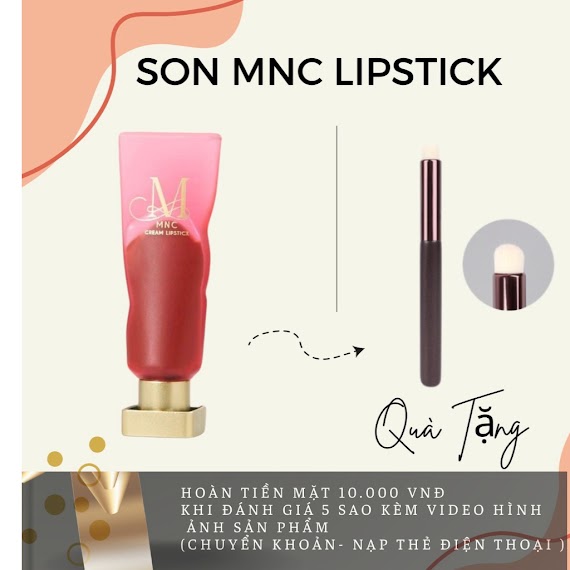 #Mnc Lipstick - Son Kem Lì Cream Lipstick Siêu Mềm Mịn( Tặng Với Môi )