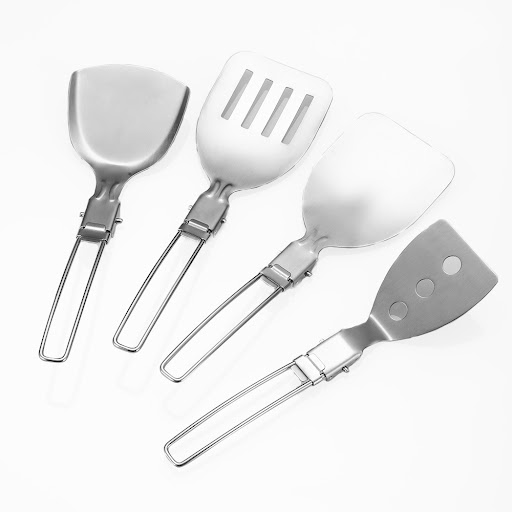 Title 12, Portable Folding Spoon With Stainless Steel Kit...