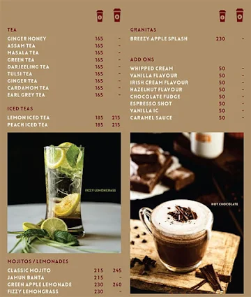 Barista Coffee menu 