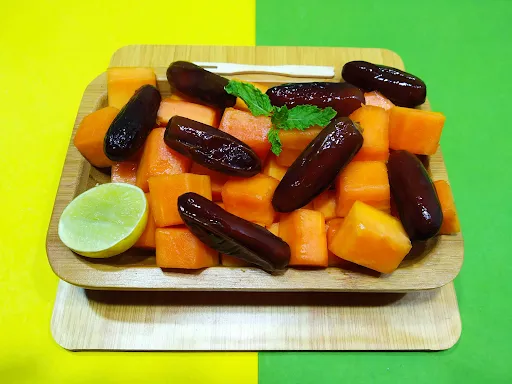 Khajoor [Dates] And Fresh Cut Papaya Fruit Salad [Fruit Boat]