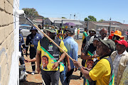 President Cyril Ramaphosa in Kimberley during the Letsema campaign, painting walls at Tommy Morebudit Park.