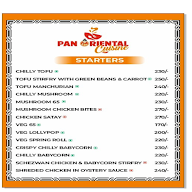 Pan oriental cuisine menu 1