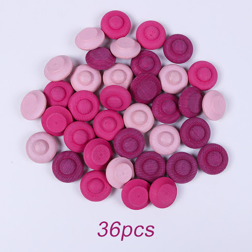 Title 4, Mushroom Nail Rainbow Log Wooden Building Block...