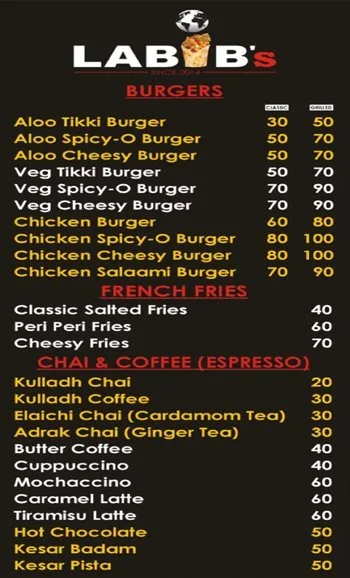 Labib's menu 