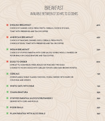 Tribe menu 