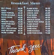 Sri Pillaiyar Bhavan menu 1