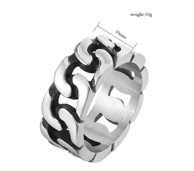 Punk Chain Ring De opvallende ring met ketting voor heren en dames. Gemaakt van roestvrij staal, een uniek ontwerp. Het perfecte accessoire