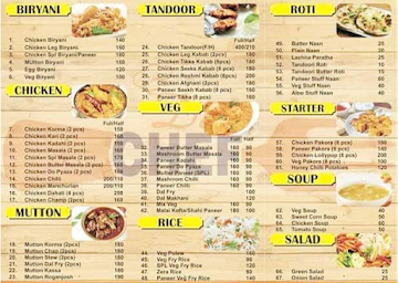 Da Chef Family Restaurant menu 