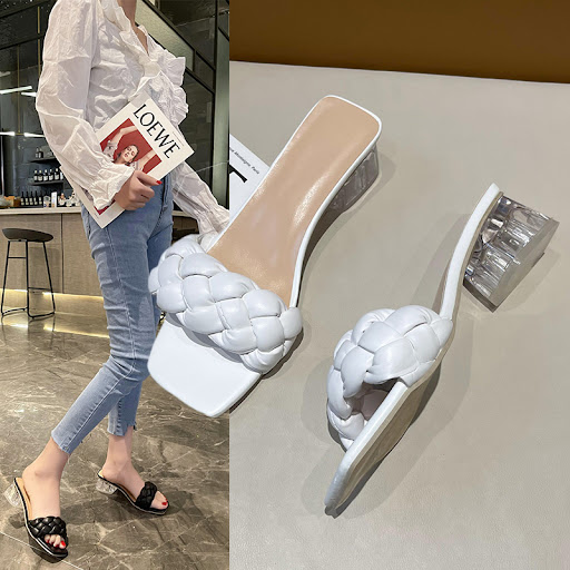 Title 5, Womens Fashion Square Toe Woven One-Line Block...