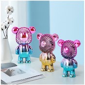 Quạt Mini Tích Điện Cầm Tay Hình Gấu Bearbick - Quạt Tích Điện Mini Gấu Bearbrick Decor Nhiều Màu Sắc