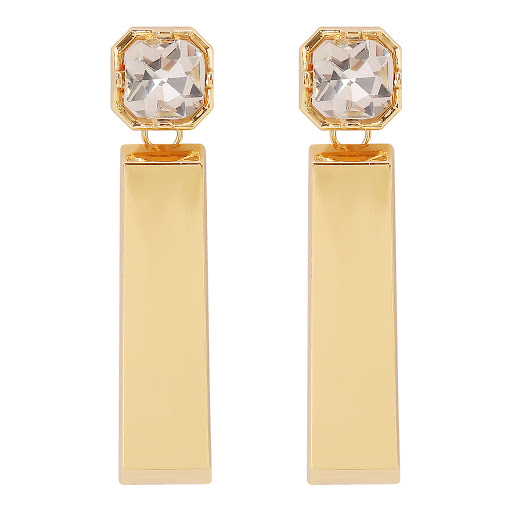 Title 6, Diamond Rectangular Earrings, timeless elegance...