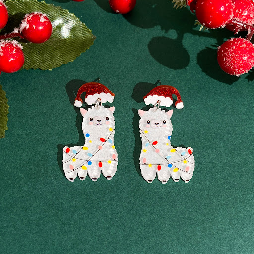 Title 1, Christmas Tree Stud Earrings & Alpaca Earrings,...