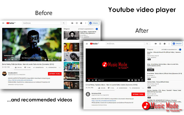 Music Mode for YouTube™ chrome extension