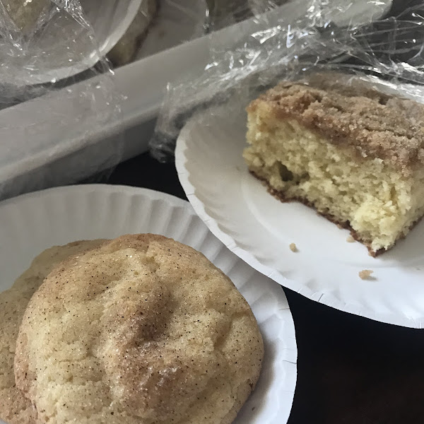 Gluten free coffee cake and snikerdoodles