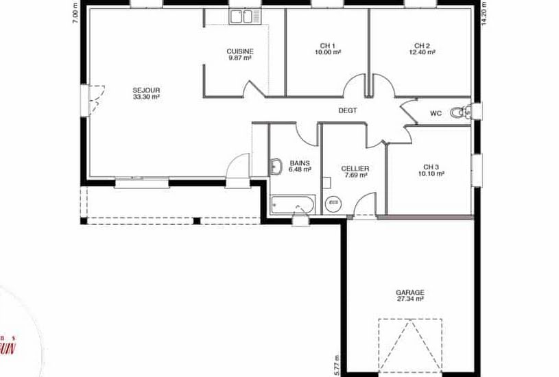  Vente Terrain + Maison - Terrain : 877m² - Maison : 81m² à Courcôme (16240) 