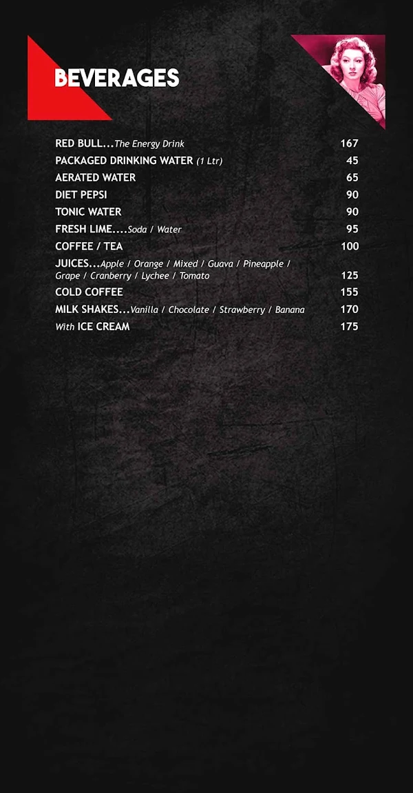 Pop Tate's menu 