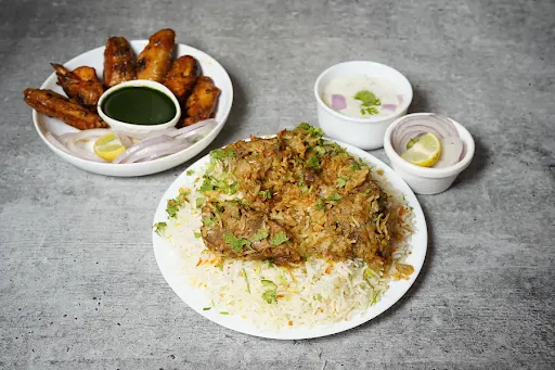 Chicken Lucknowi Biryani And Spicy Chicken Wings