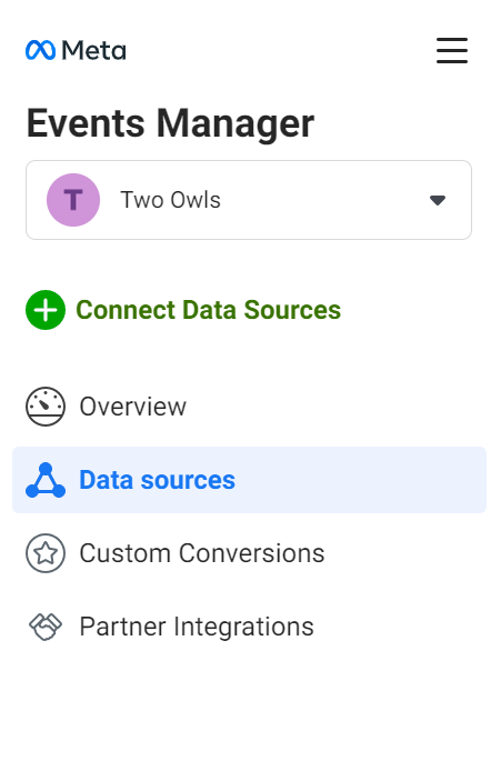 Data Sources show Facebook Pixel IDs 1